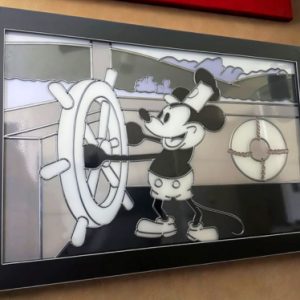 Win a One-Of-A-Kind Steamboat Willie Decorative Art Glass Piece
